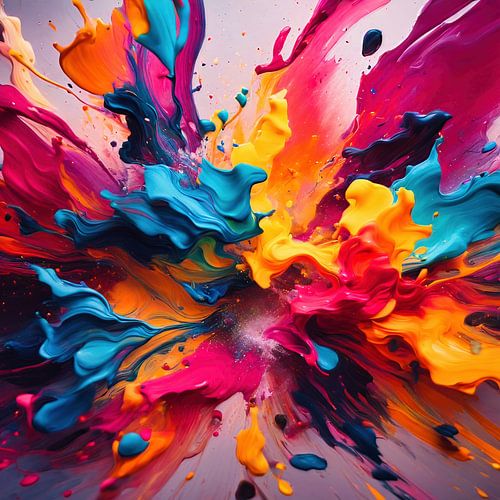 Surrealistische kleuren met opspattend verf
