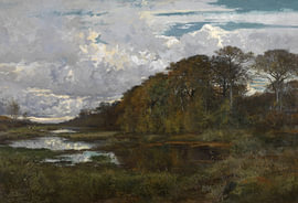 Hippolyte Boulenger - De vijvers van de Grijze Molen in Terhulpen, 1867 van Atelier Liesjes