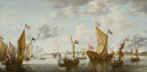 Scheepvaart op de Schelde bij Antwerpen, Bonaventura Peeters