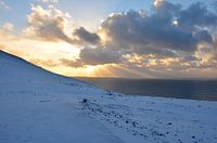 Sunset over snow