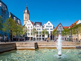 Gezicht op de markt van Weimar