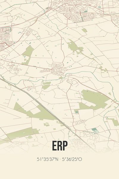 Carte ancienne d'Erp (Brabant du Nord) par Affiches de lieux