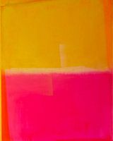 Modernes Abstraktes in Gelb, Rosa und Orange