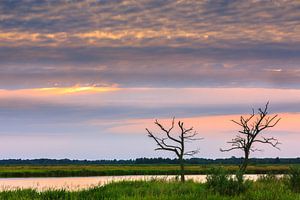 Zonsondergang in de Onlanden van Henk Meijer Photography