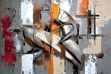 Muted Clashes in the City van Abstract Schilderij