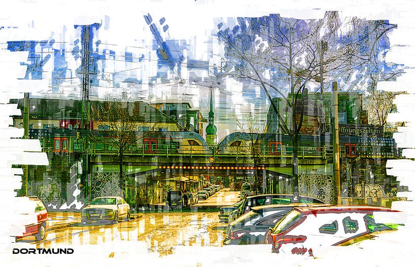 Dortmund am Bahnhof 2 Pop Art von Johnny Flash