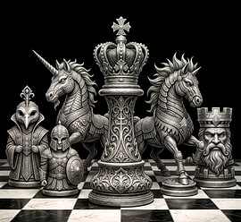 Mythical Chess Set by Jutta Maria Pusl