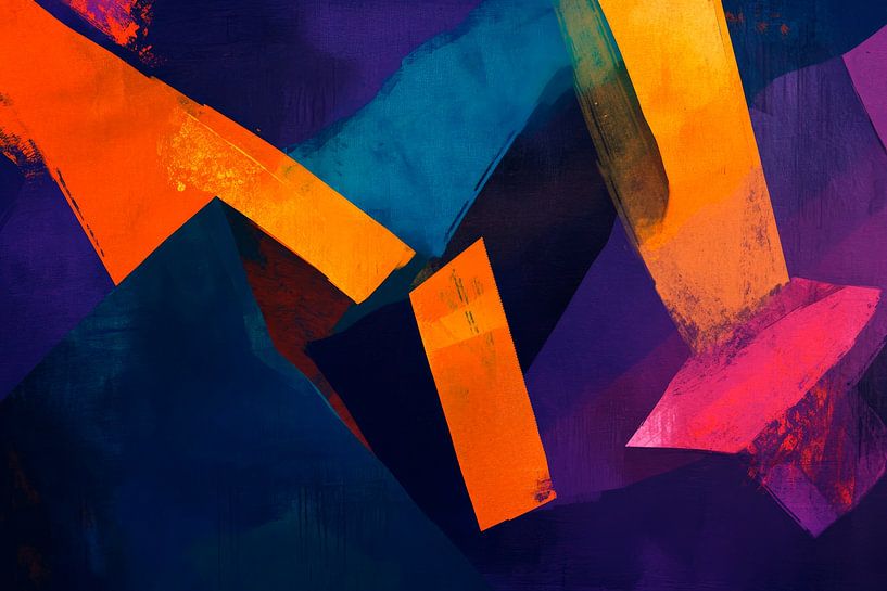 Colourful abstract composition in the dark by Poster Art Shop