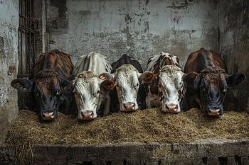 Koeien in een oude stal