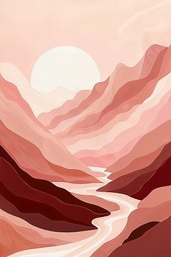 Canyonlandschap in Warm Roze van Studio BB