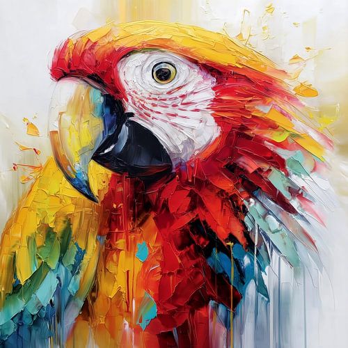 Kleurrijk papegaaienschilderij