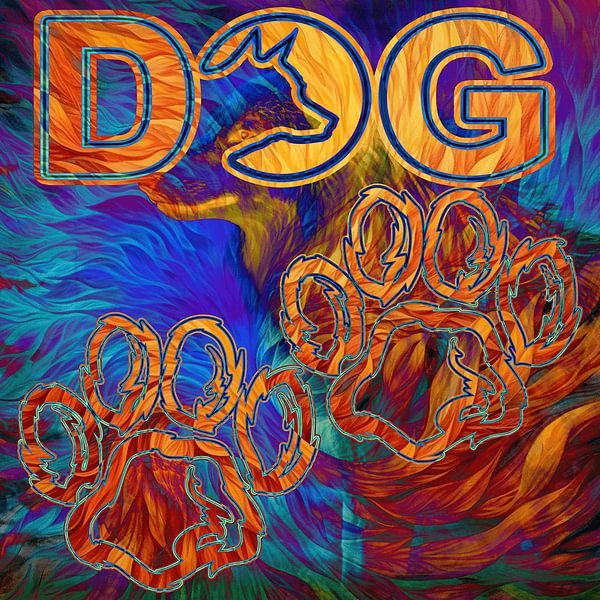 Vierbeinige Freude - Quadratischer Leinwanddruck für Hunde-Enthusiasten | Adler &amp; Co. von ADLER & Co / Caj Kessler