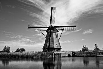 Oud Nederlands dorp Kinderdijk, UNESCO werelderfgoed. Nederland, Europa.