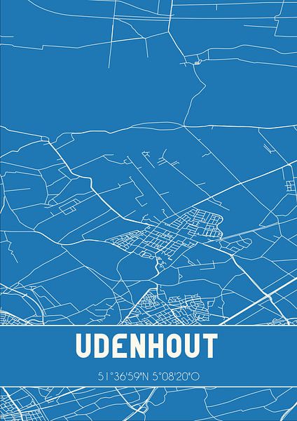 Blueprint | Map | Udenhout (North Brabant) by Prints of Place