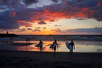 Sunset after surfing
