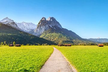 Landscape in the mountains near Garmisch Partenkirchen and Grainau