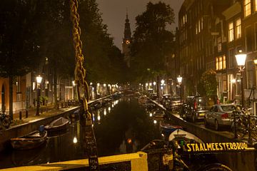 Amsterdam - Vue du Staalmeesterbrug vers la Zuiderkerk sur t.ART