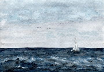Segelboot auf dem Meer von Sandra Steinke
