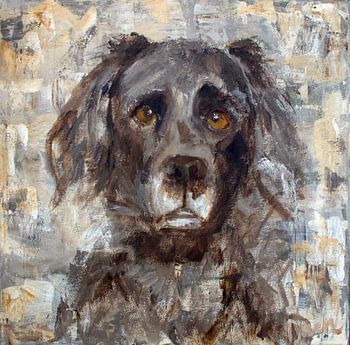 Ein abstraktes Gemälde eines friesischen Stalls