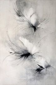 Modernes abstraktes Gemälde in Grau und Weiß – Minimalismus von Joriali Abstrakte Kunst