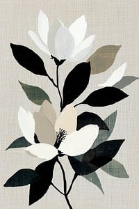Weiße Magnolien auf Leinenauflage