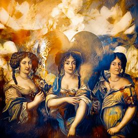 Trois dames et leurs cœurs à l'époque baroque sur Helga Blanke