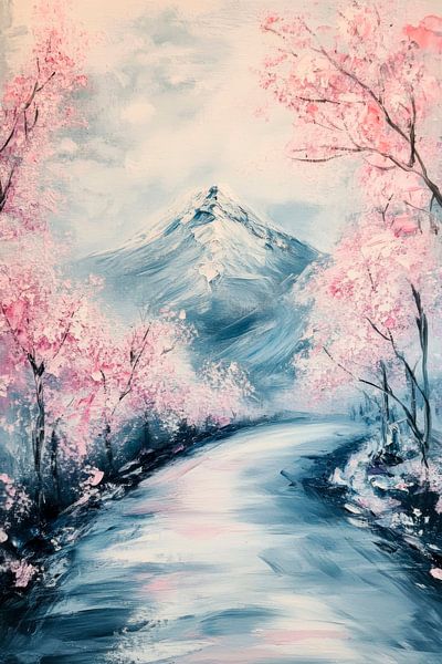 Flower path to the mountains by Poster Art Shop