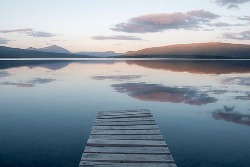 Mitternachtssonne im schwedischen Lappland