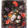 Oude Meesters serie #1 - Stilleven met bloemen en een horloge, Abraham Mignon van Anita Meis