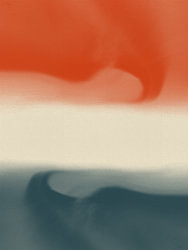 Minimalistisch abstract landschap in levendige kleuren
