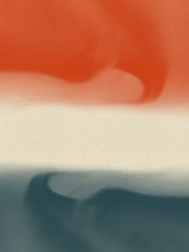 Minimalistisch abstract landschap in levendige kleuren van Dina Dankers