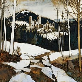 Village de montagne en hiver sur Nick Wendt