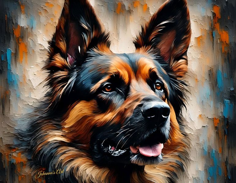 Dog Art - German Shepherd 2 by Johannas Art Creations