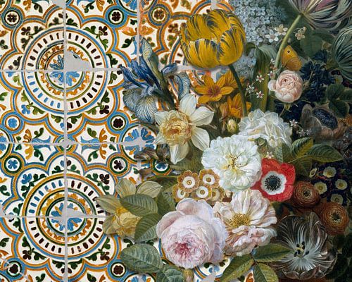 the Beauty of Flowers on Tiles