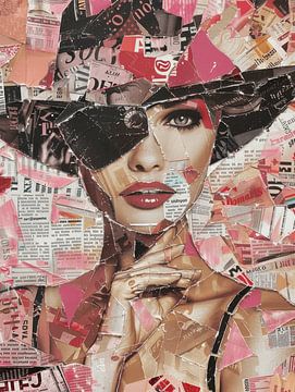 Portrait de style collage dans les tons de rose sur Studio Allee