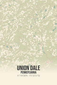 Carte ancienne de Union Dale (Pennsylvanie), USA. sur Rezona