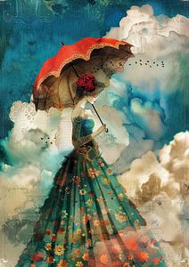 Frauenkleid | Amidst Clouds and Petals Dance