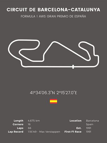 Formula 1 Circuit Barcelona - Spanish Grand Prix by MDRN HOME