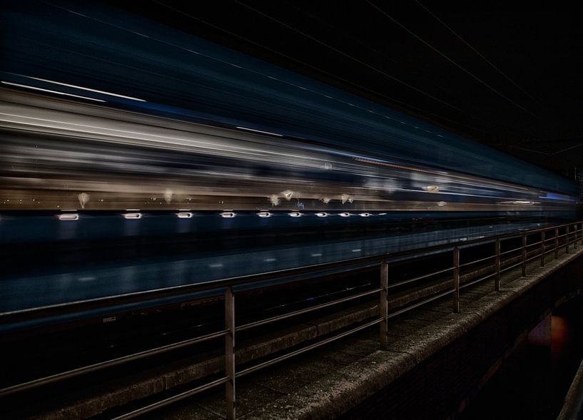Train over the bridge Amersfoort by Giel Ketting