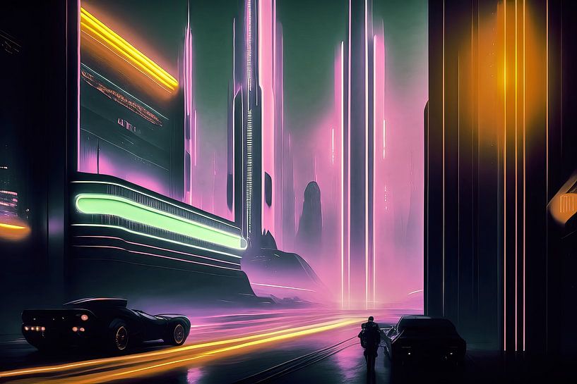 La ville des rêves en néon par Frank Heinz