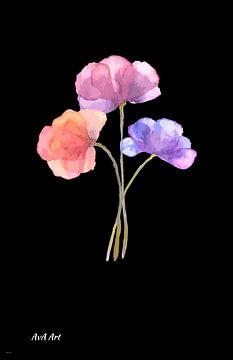 Blume im Dunkeln von Anushka Van Andel