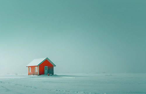 Hut in winter magic
