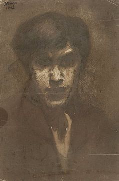 Zelfportret van de schilder Jan Toorop, Jan Toorop, 1882