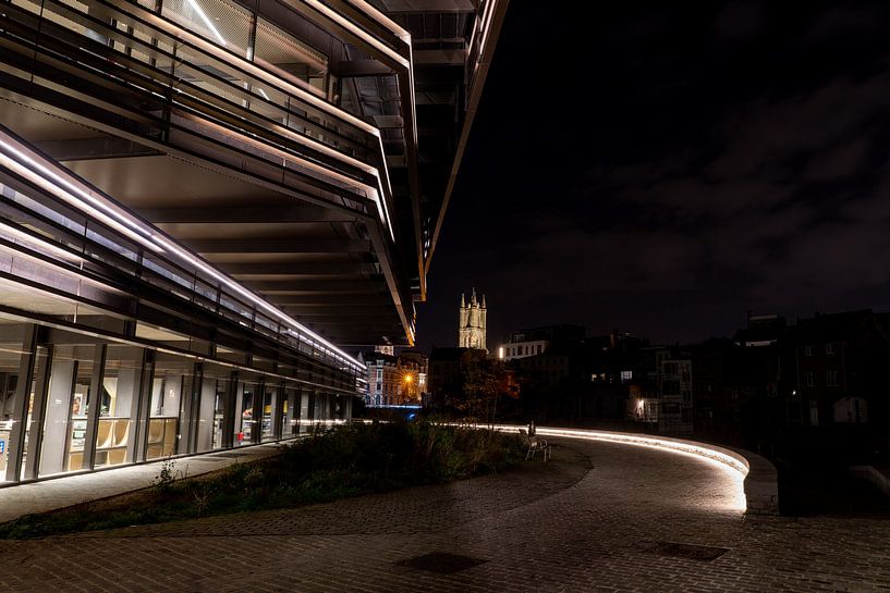 Saint Bavo's Cathedral in Ghent in the early morning van Marcel Derweduwen