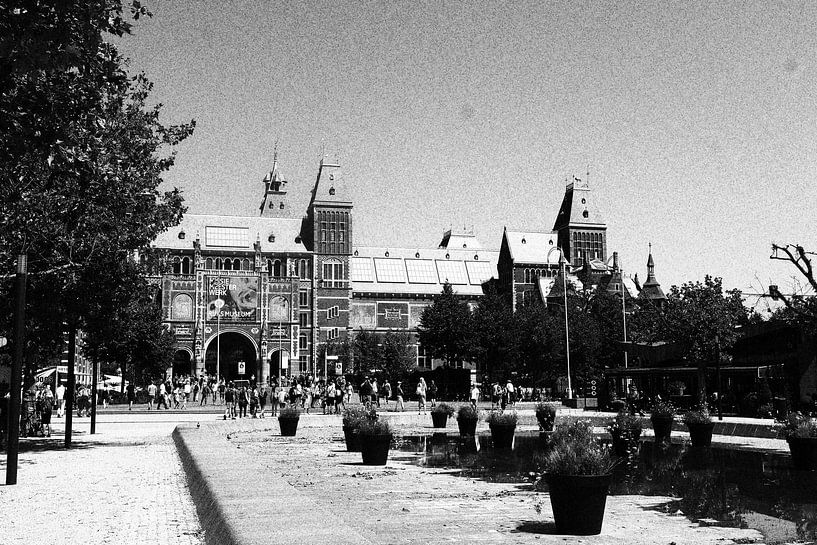 Rijksmuseum Amsterdan from Amsterdam's Museumplein. by Jacqueline Smink