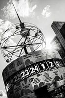 World Time Clock and Berlin Television Tower in summer