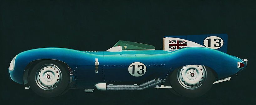 Jaguar Type D 1956 vue de côté par Jan Keteleer