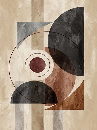 Modern Geometric Abstract Art in Earth Tones