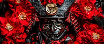 Samoeraimasker voor rode bloemen van Poster Art Shop