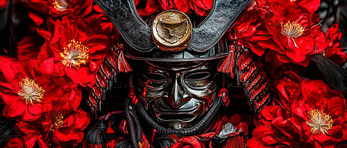 Samoeraimasker voor rode bloemen